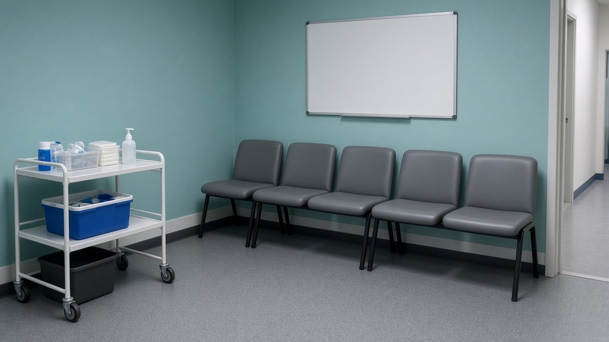 Program clinic: medical cart beside group chairs